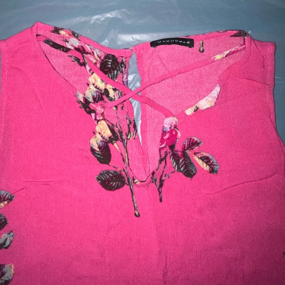 Pink Floral Peplum top - Picture 4 of 6